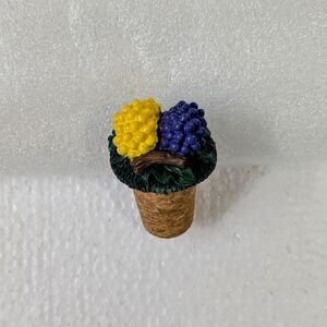 Grapes Cork Bottle Stopper Collectible Grapevine Vinyard Wine Gift Barware New